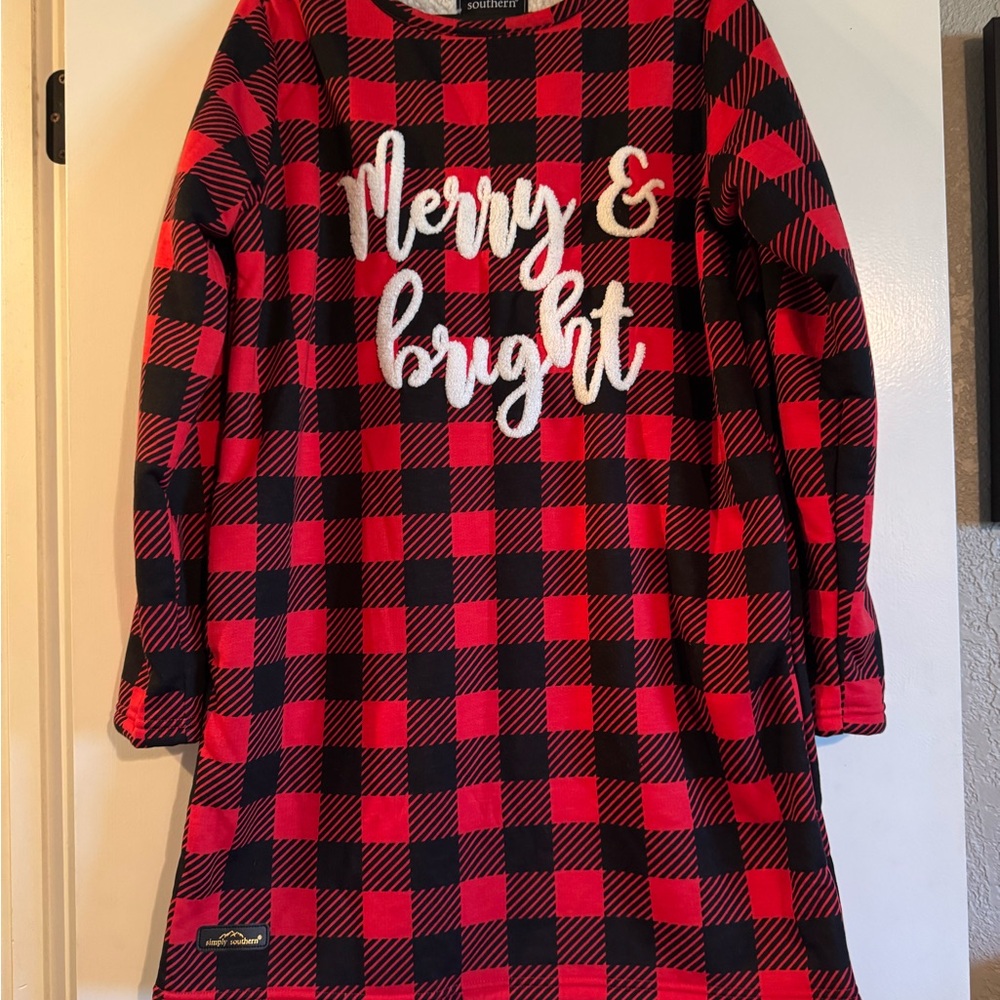 NWOT Simply Southern Red and Black plaid nightgown